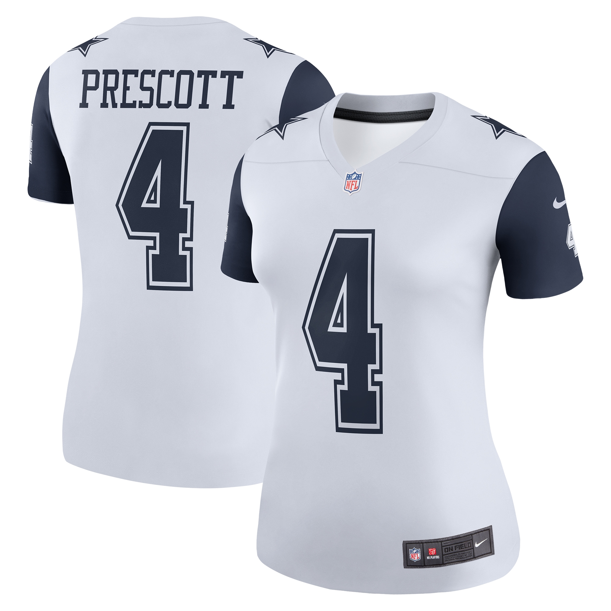 Dak Prescott Dallas Cowboys Women's Color Rush Legend Player Jersey – White