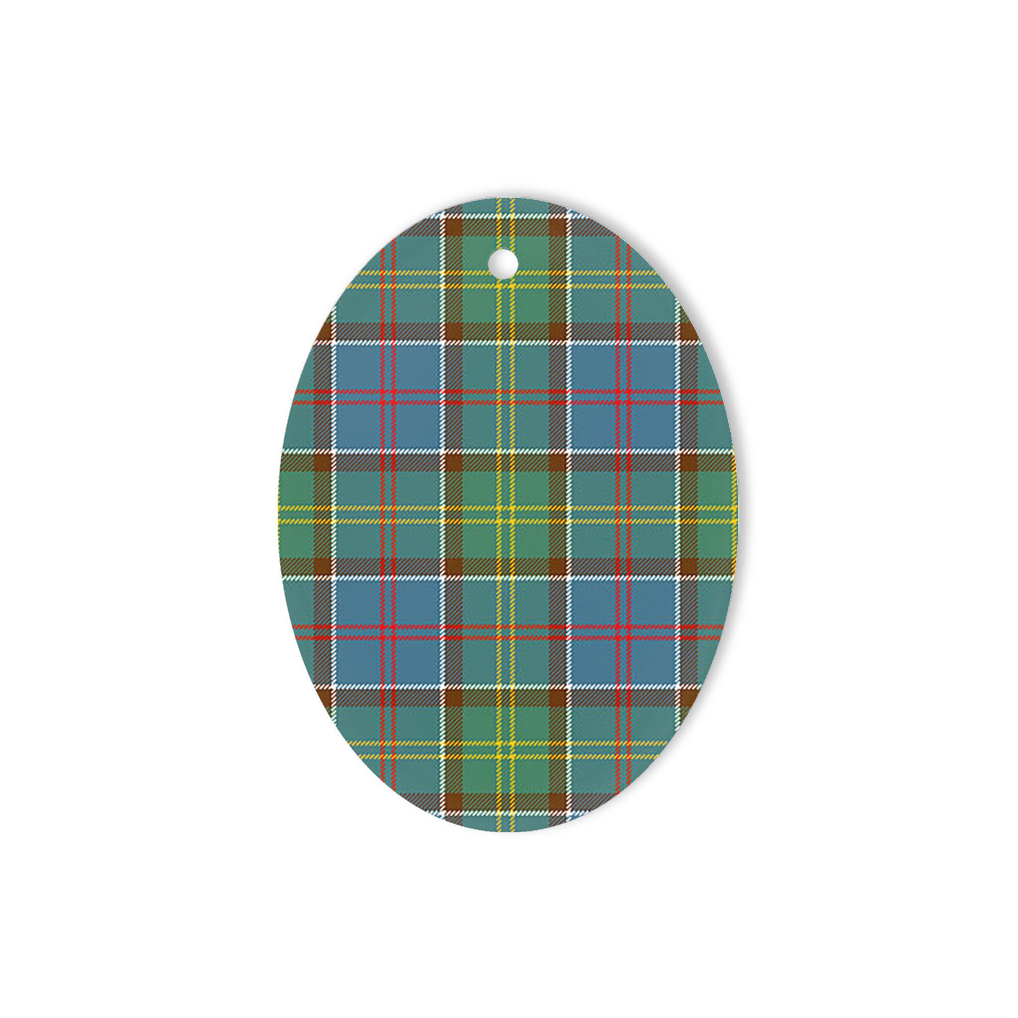 Whitelaw Ancient Tartan Oval Ornaments, Christmas Tree Ornament, Plaid Christmas Ornaments, Ceramic Oval Christmas Tree Decoration