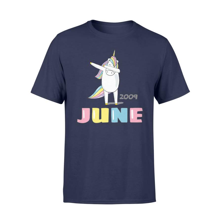 9th Birthday June B-Day 9 Year Old Dabbing Unicorn T Shirt