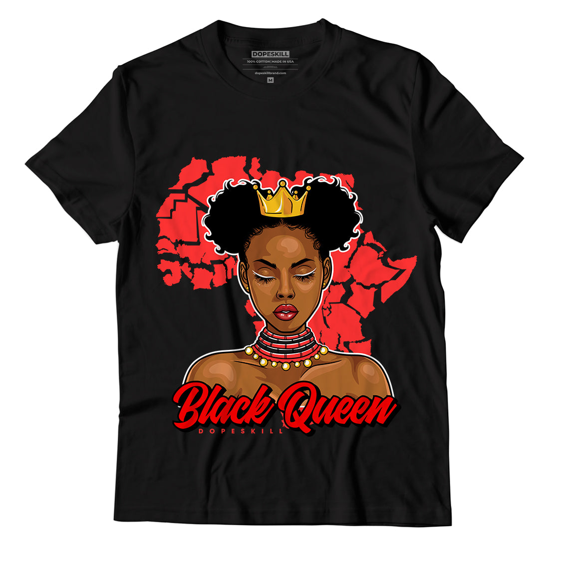 JD 9 Chile Red Dopeskill T-Shirt Black Queen Graphic