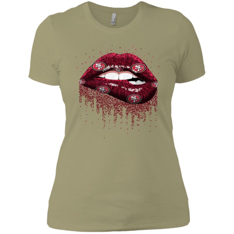 Glitter Lips Shirt For San Francisco 49ers Fans Ladies’ Boyfriend T-Shirt