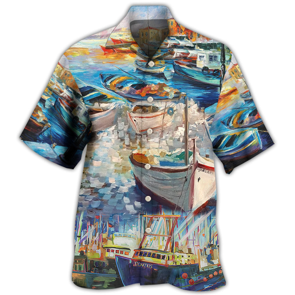 Boat Art Style Hawaii Shirt Ha25688