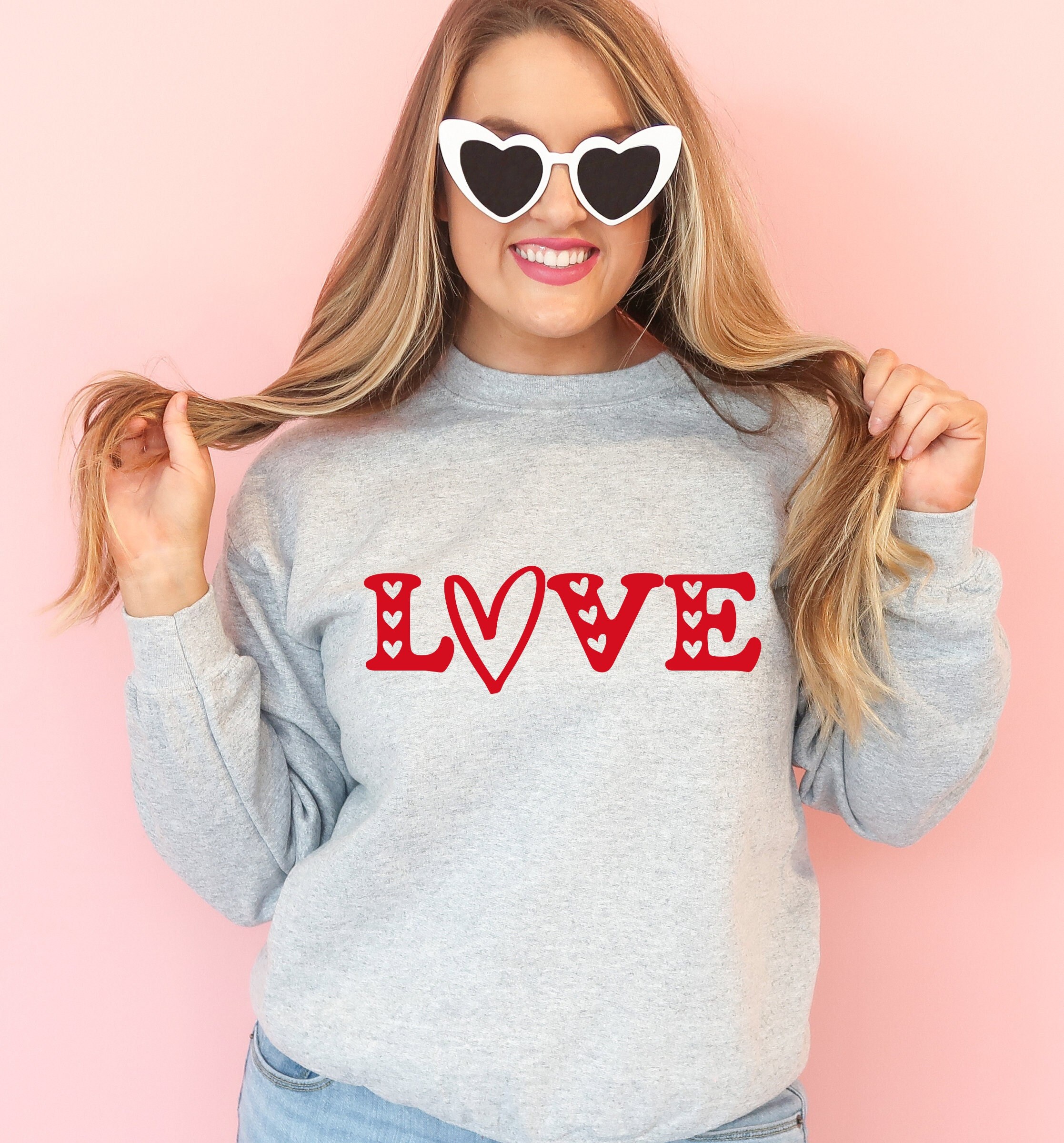 Cute Love Sweatshirt,  Valentine’s Day, Cute Women Sweatshirt, Gift for Her, Girlfriend Gift, Valentine’s Day Gift, Ink and Quotes