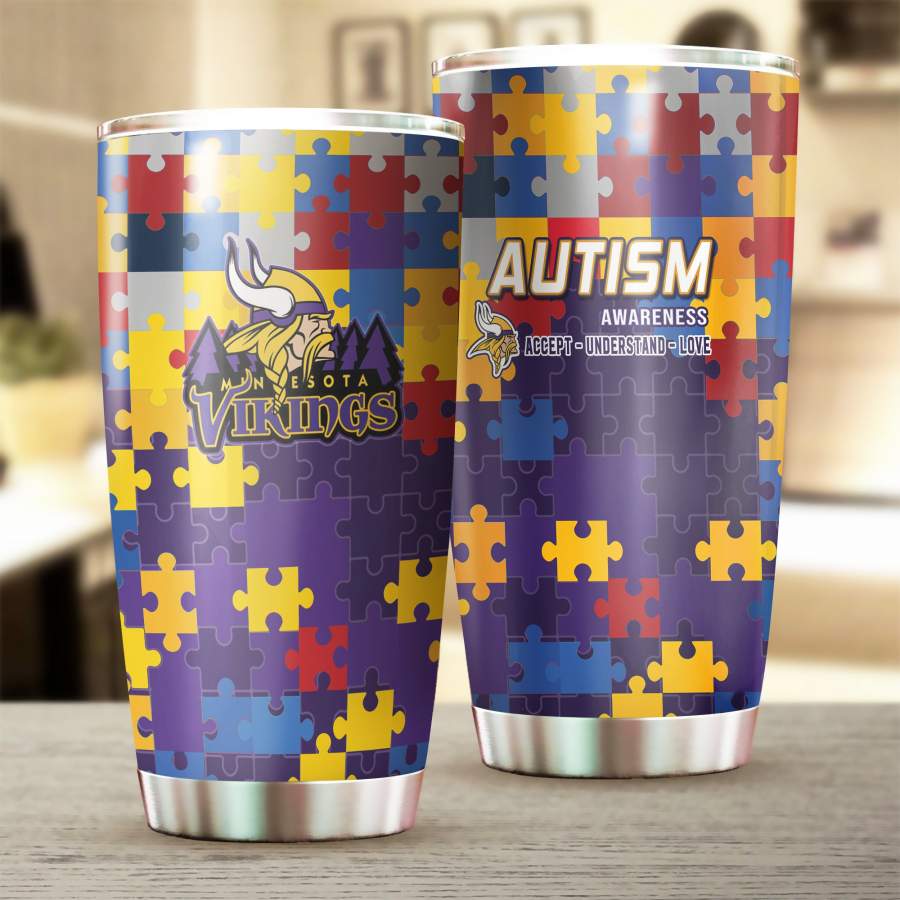 Minnesota Vikings Stainless Steel Insulated Tumbler Cup, Minnesota Vikings  Autism Father Day Gifts, Mother Day Giftweekly Outfits Brand