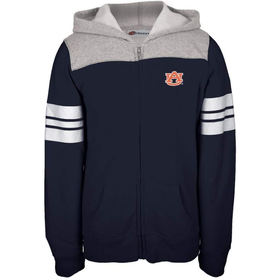 Auburn Tigers – Game Day Sports Stripes Girls Juvy Zip Hoodie