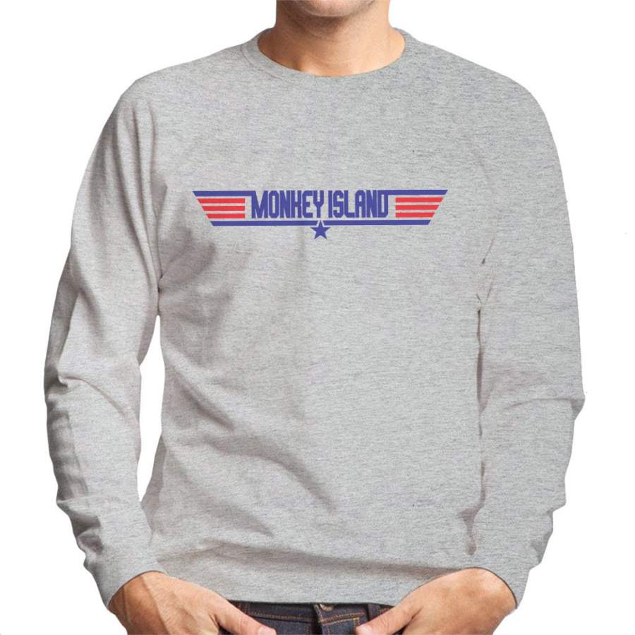 Monkey Island Guy Topgun Logo Men’s Sweatshirt