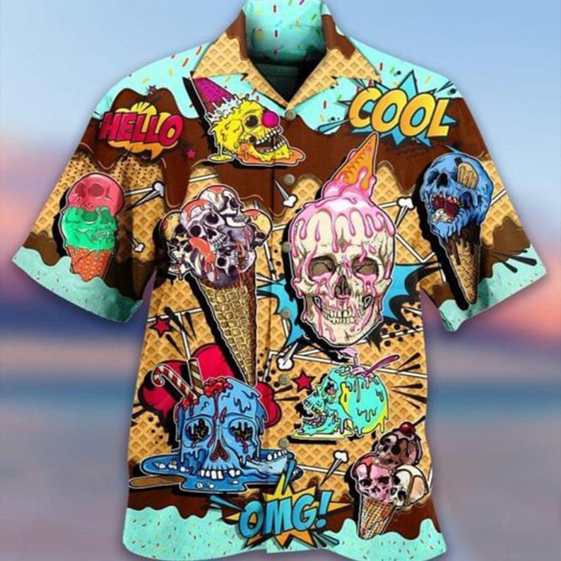 Chemise Skull Aloha Hawaii Shirts Unisex Ha74871