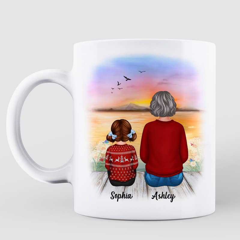 Grandkids Grandma Side By Side Family Personalized Mug