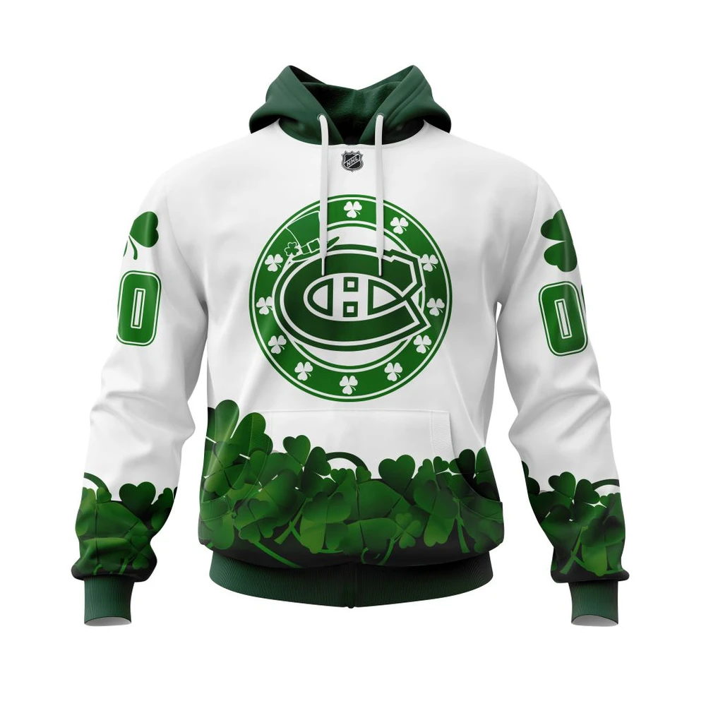 Hoodie Montreal Canadiens, Happy St.Patrick Days Jersey V0522 Qtnhl080524A3828Hd