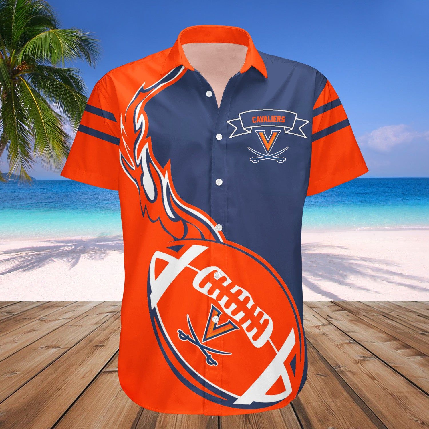 Virginia Cavaliers Hawaii Shirt Flame Ball – NCCA