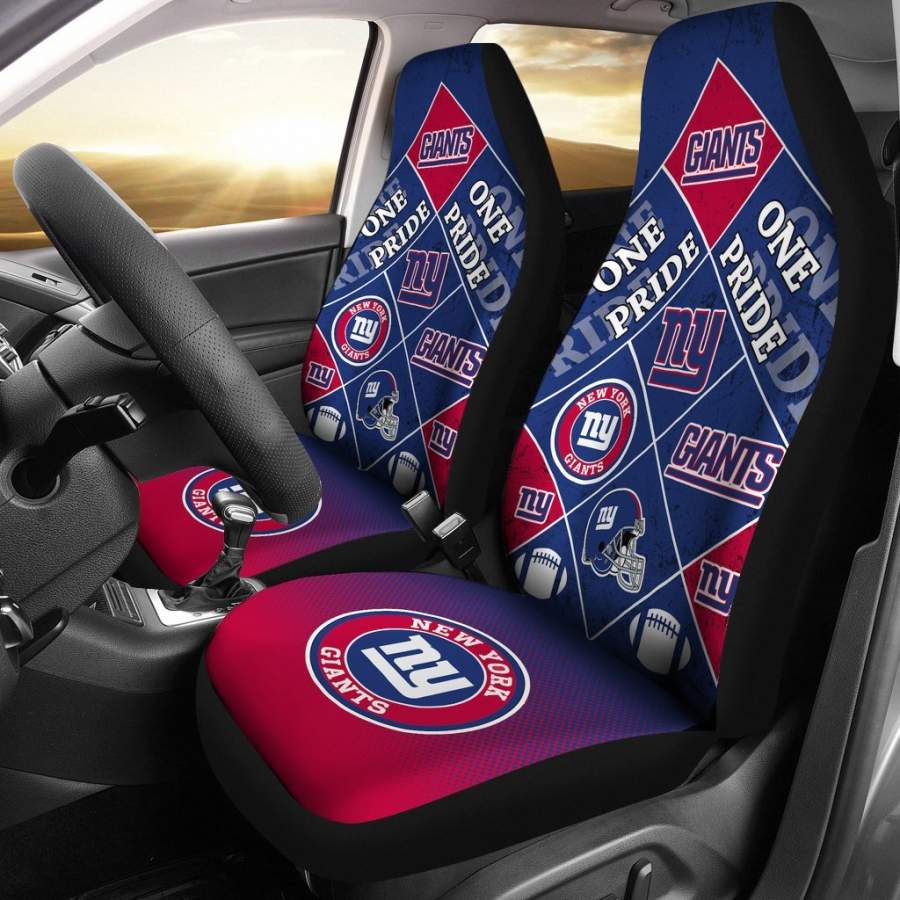 Colorful Pride Flag New York Giants Car Seat Covers