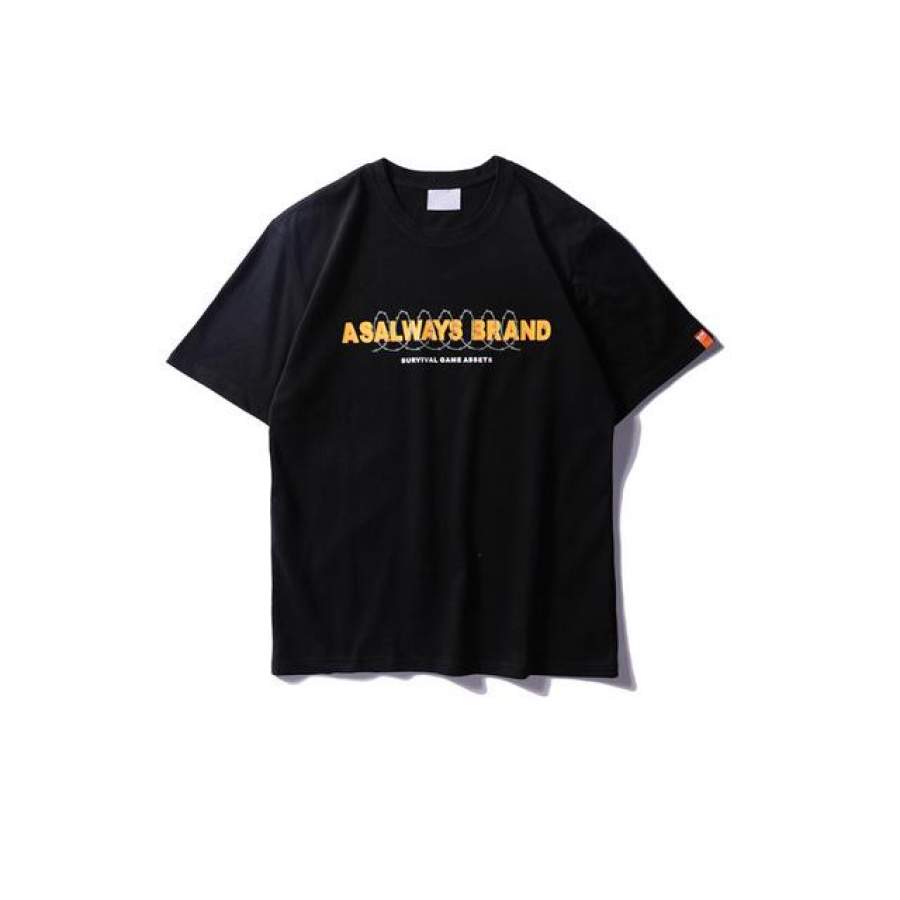 Group Letter Printed T-shirt Men Summer Novelty Printing Men’s T Shirt Casual Tee Shirts Black White Cotton