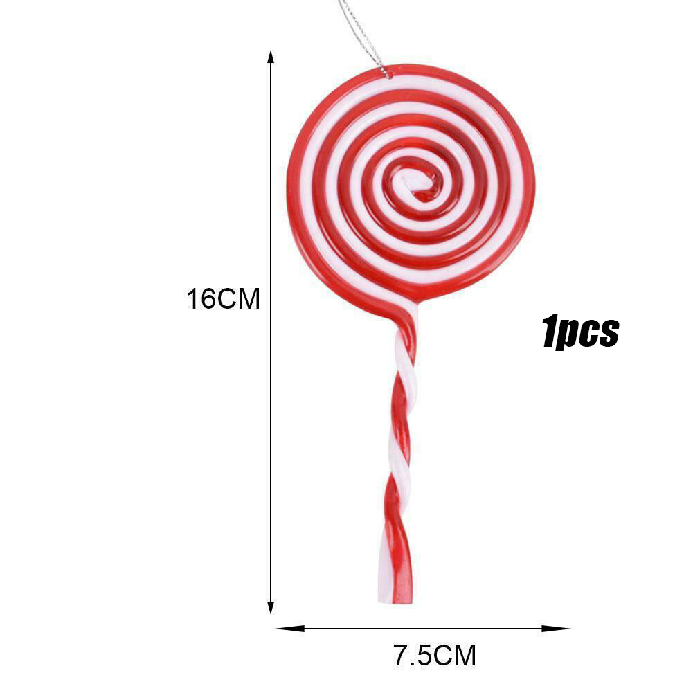 10 Pcs Christmas Tree Candy Cane Lollipop Pendant Xmas Tree Hanging Ornaments for Christmas Decoration Xmas Party Supplies alx