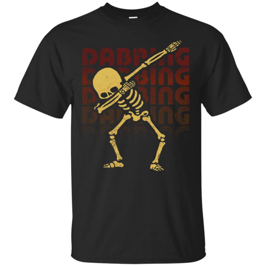 AGR Dabbing Skeleton Casual Vintage Retro Look Halloween T-Shirt