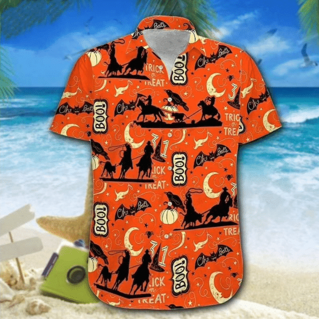 Team Roping Halloween Hawaii Shirt Hawaii Aloha Ha82176