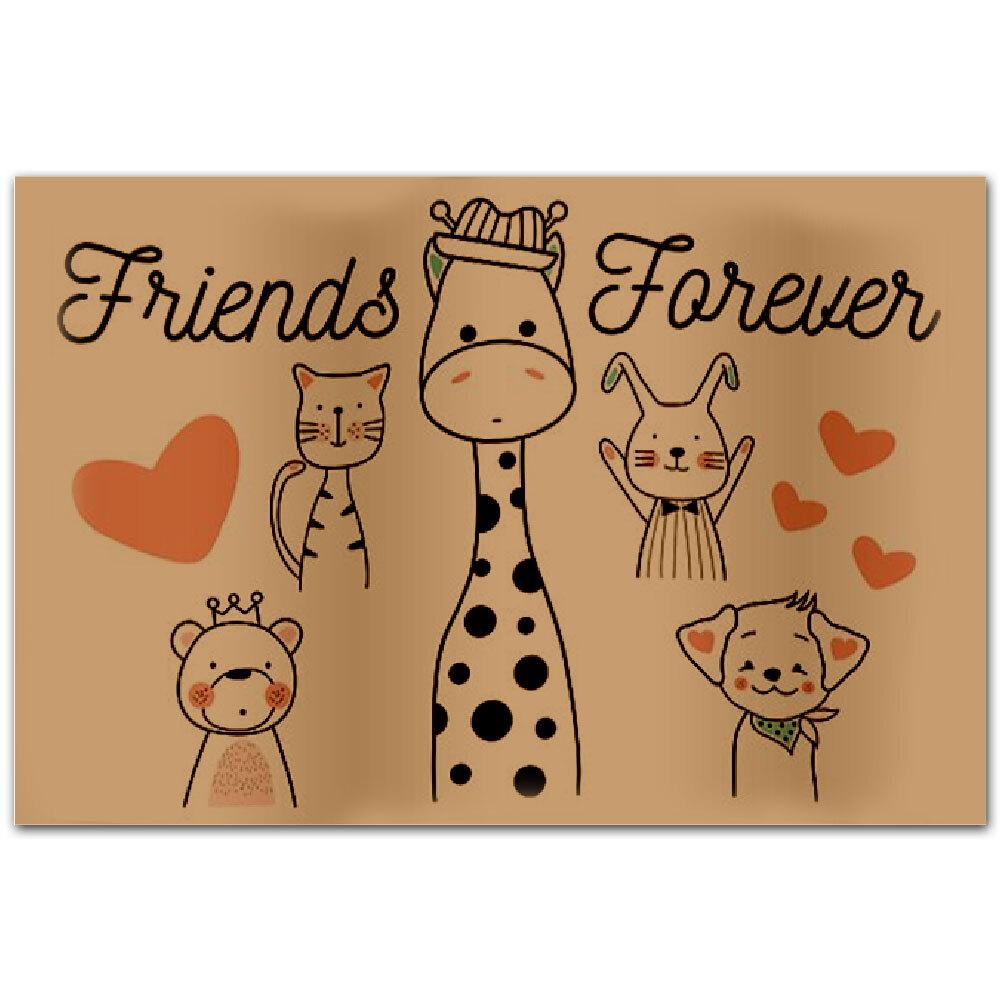 Animal Friends Forever Doormat Floor Rug Housewarming Gift Home Living Home Decor Funny Doormat Gift Idea