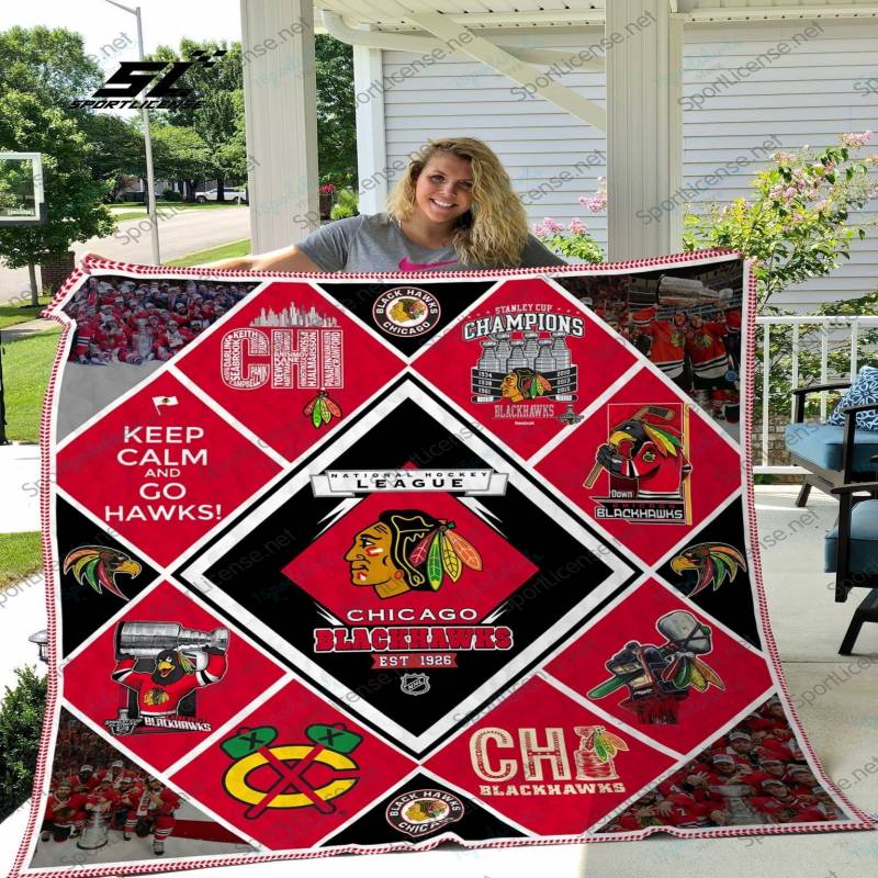 H Chicago Blackhawks Quilt Blanket