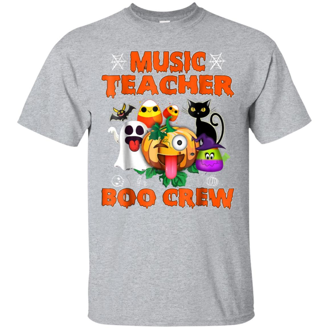 Black Cat Pumpkin Candy Ghost Shirt Music Teacher BOO Crew