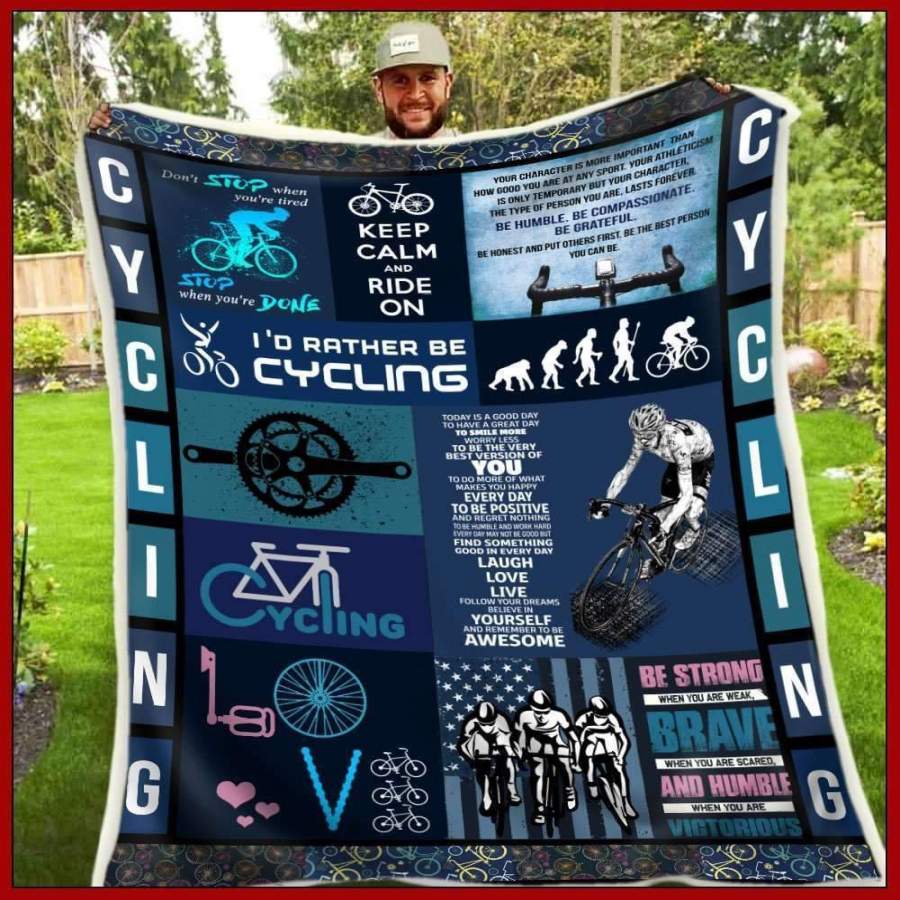 Blanket Gift For  Cycling Lovers Keep Calm And Ride On