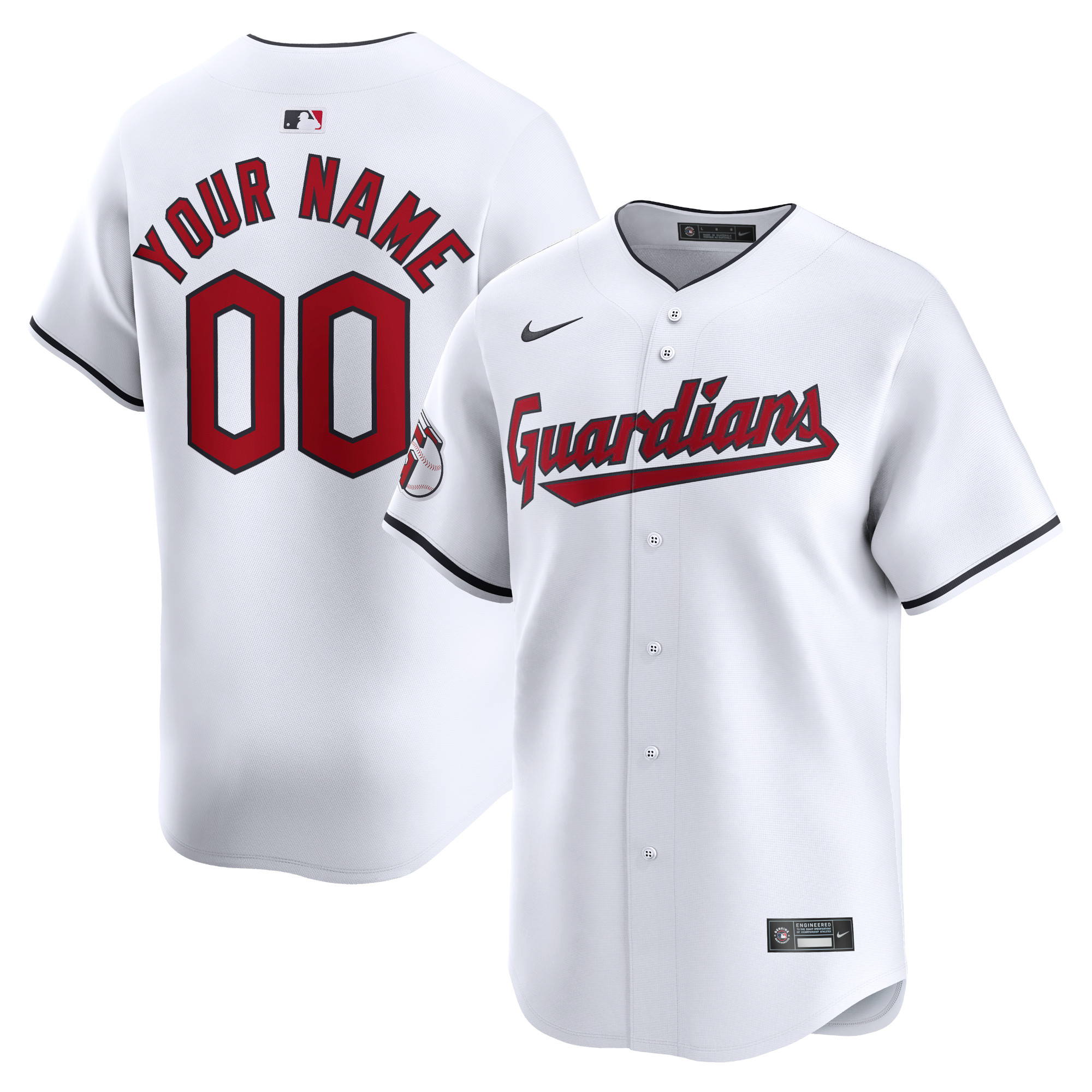 Cleveland Guardians Home Limited Custom Jersey – White