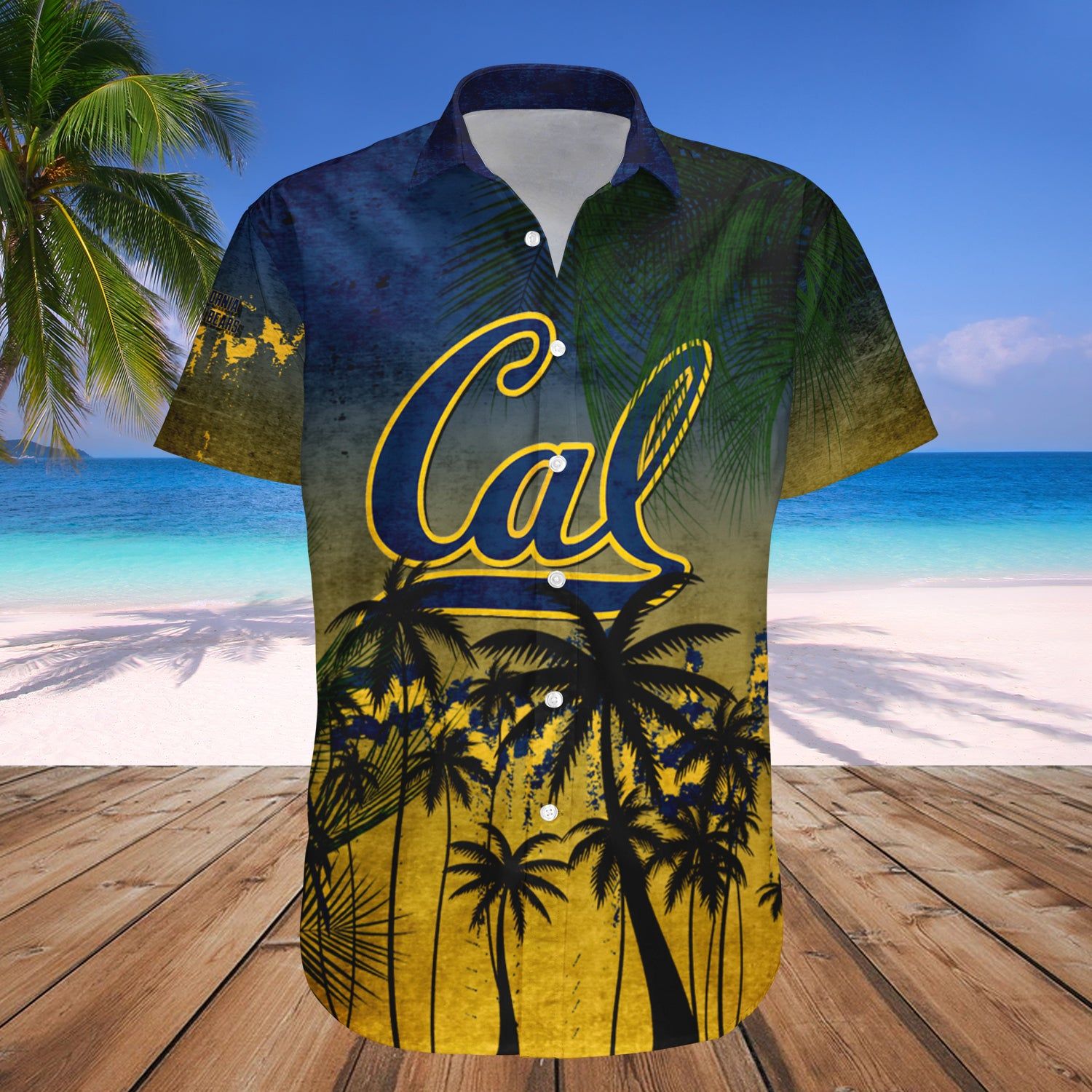 California Golden Bears Hawaii Shirt Coconut Tree Tropical Grunge – NCCA