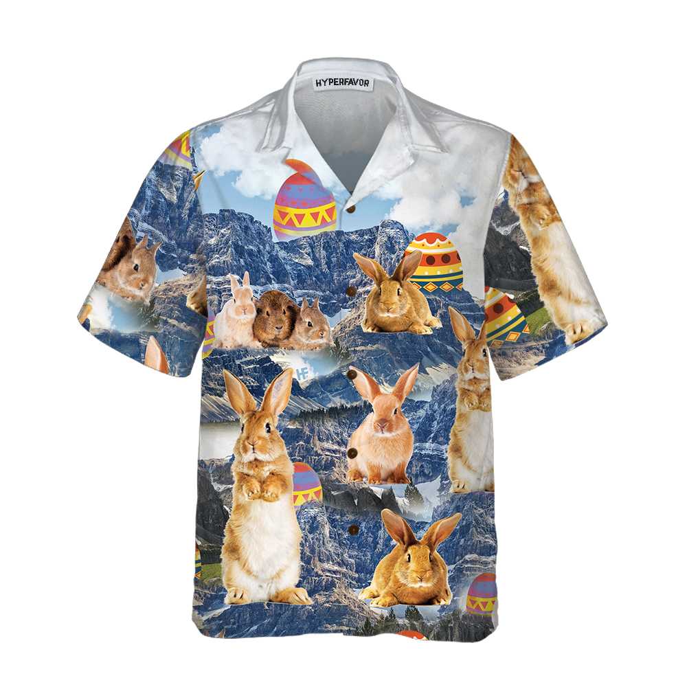 Bunny And Easter Egg Hawaiian Shirt, Easter Egg Hunt Shirt, Easter Bunny Hawaiian Shirt