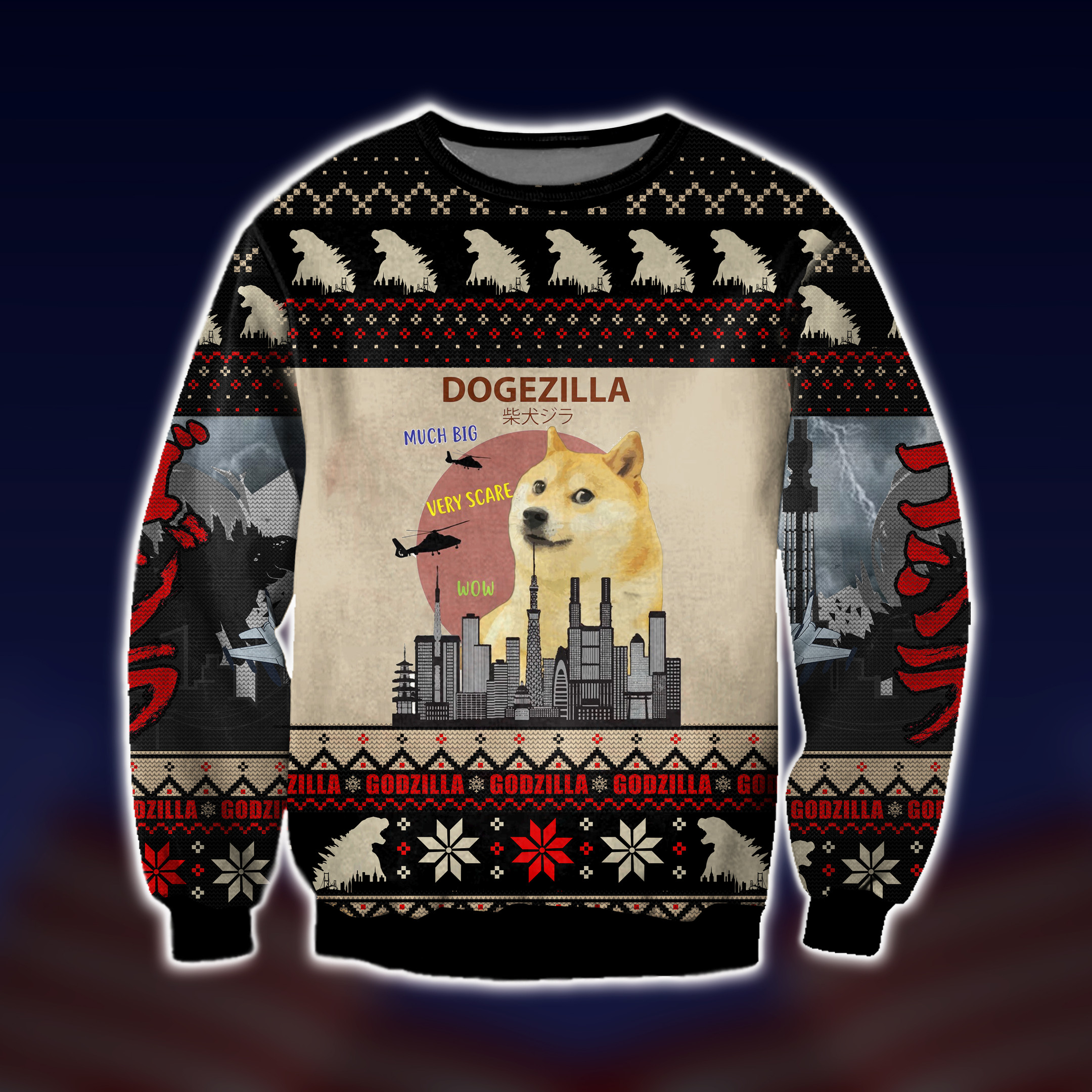 Dogezilla Ugly Christmas Sweater