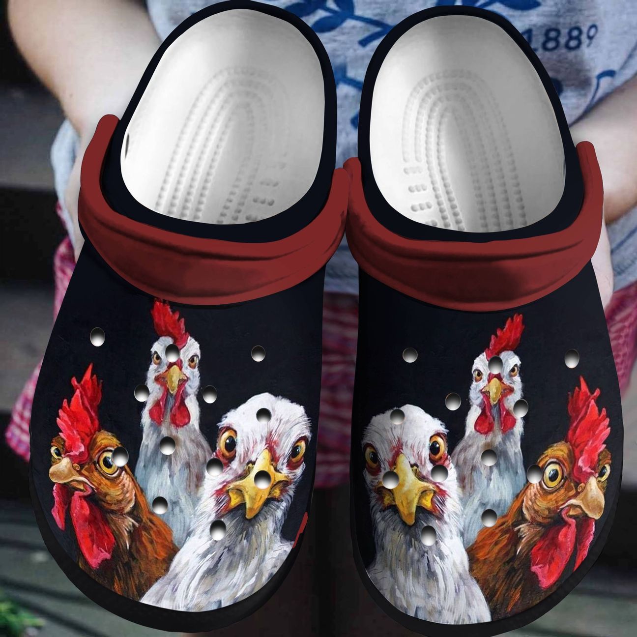 Farmer Personalized Clog, Custom Name, Text, Color, Number Fashion Style For Women, Men, Kid, Print 3D Three Chickens