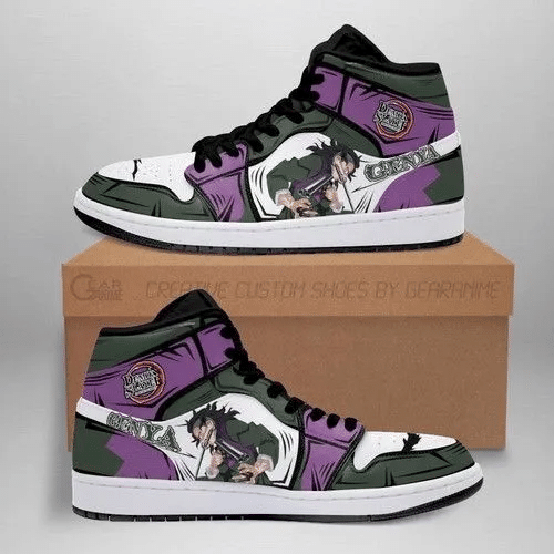 Genya Shinazugawa Shoes Boots Demon Slayer Anime Air Jordan Hightop Trendy Fashion
