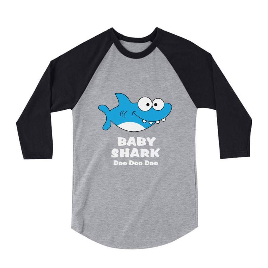 Baby Shark Song Doo Doo Doo Family Dance 3/4 Sleeve Baseball Jersey Toddler Shirt