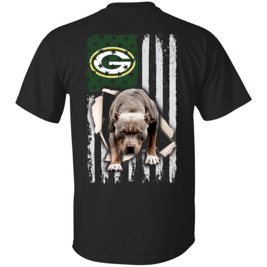 PitBull Steps Out From USA Flag Green Bay Packers Team Shirt Men Women TT08