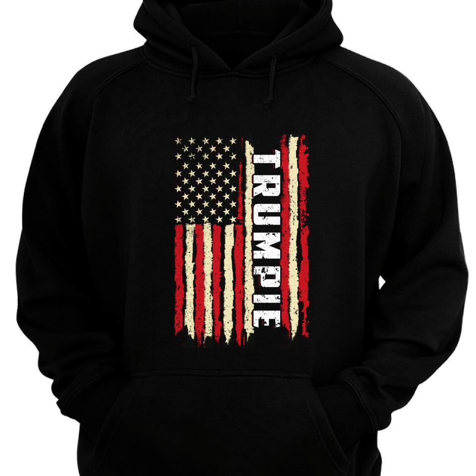 Trumpie American Flag Vintage Hoodie, Trump Make America Great Again 2024