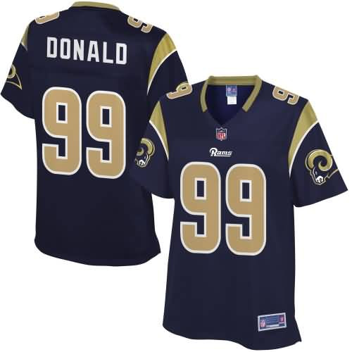 Womens Los Angeles Rams Aaron Donald NFL Pro Line Navy Team Color Jersey