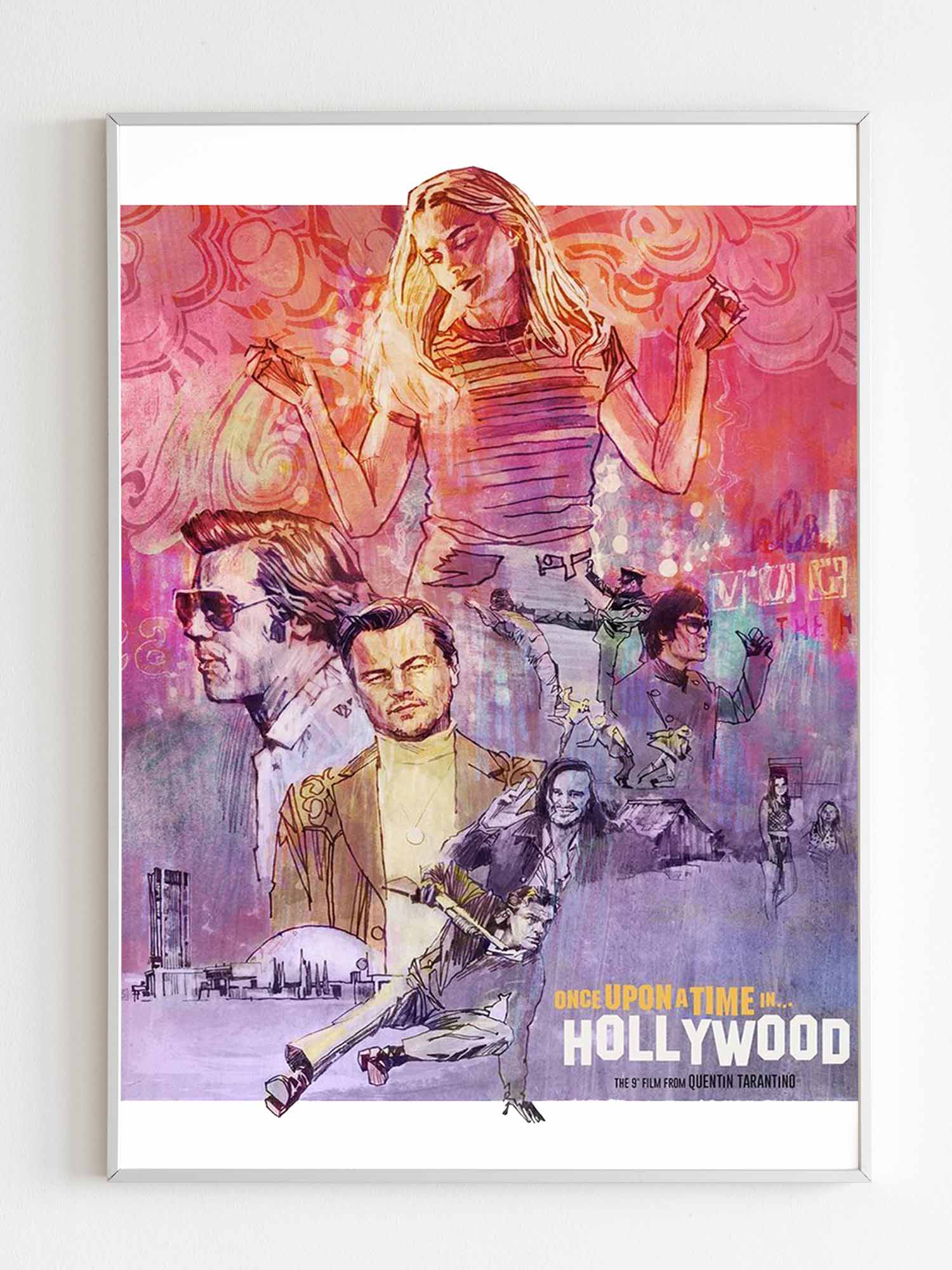 Once Upon A Time In Hollywood Water Color Art Poster