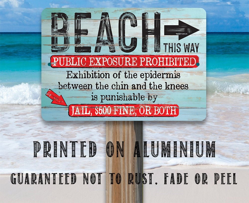 Beach Access – 8″ x 12″ or 12″ x 18″ Aluminum Tin Awesome Metal Poster