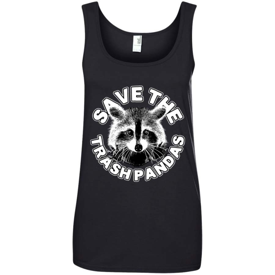 AGR Save the Trash Pandas Raccoon Animal T-shirt Ringspun Tank Top