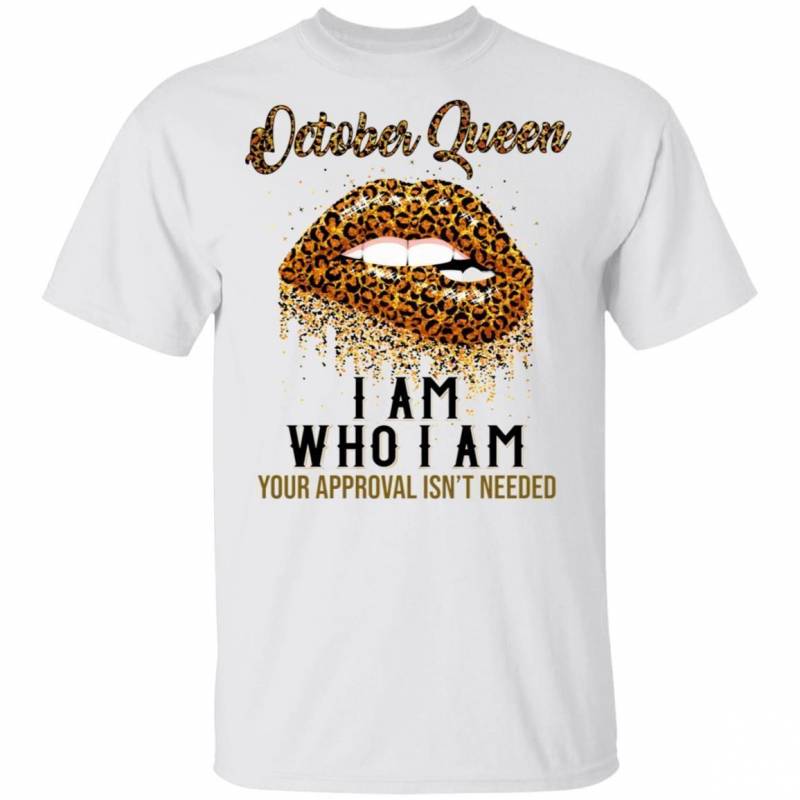 October Queen Tee I Am Who I Am Leopard Print Lips T-shirt VA02