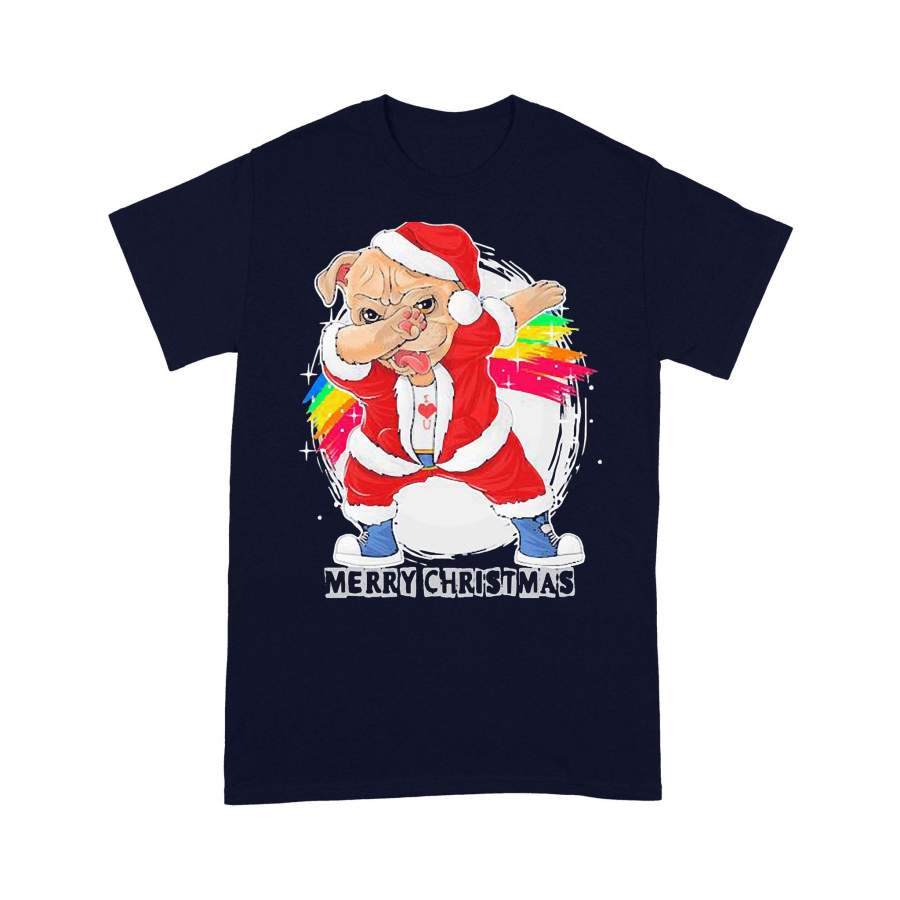 Santa Claus The Cute Pug Dog Dabbing Dance Merry Christmas T-Shirt Christmas Gift Ideas