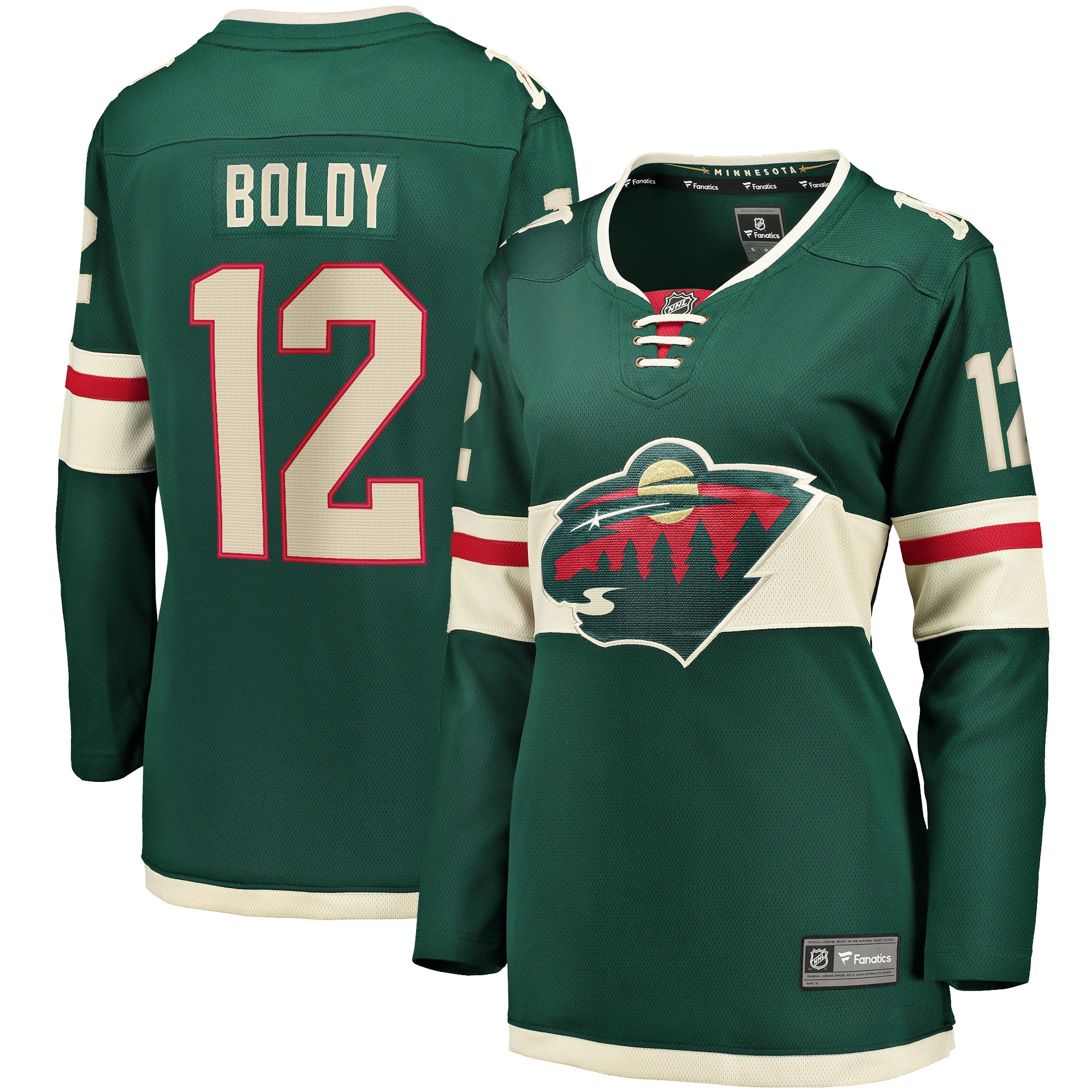 Matthew Boldy Minnesota Wild Branded Women's Home Breakaway Player Jersey – Green