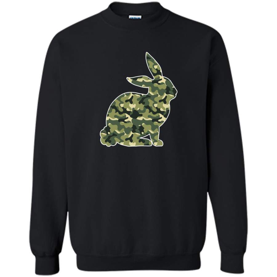 Easter Bunny Camo Rabbit Happy Easter T-Shirt Printed Crewneck Pullover Sweatshirt 8 oz