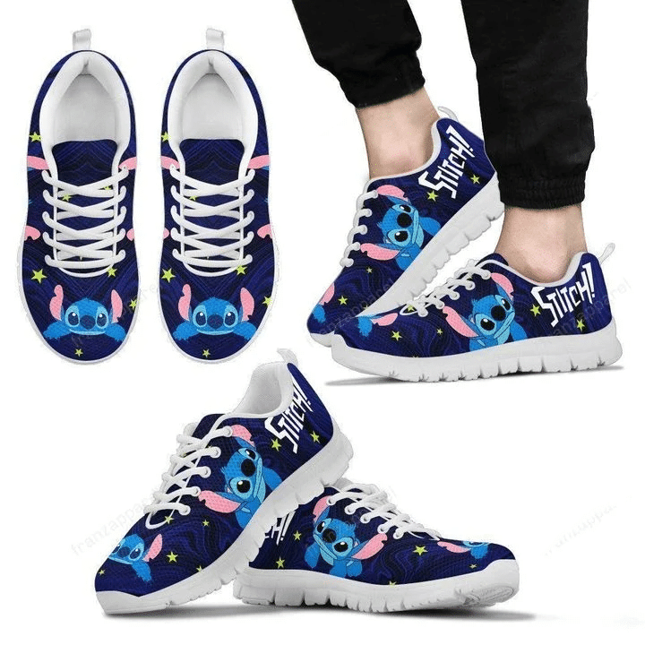 Stitch Lilo & Stitch Disney 26 Print Sneakers, Women’s Sneakers, Handmade Crafted sneaker black  Shoes birthday gift Fashion Fly Sneakers TL97