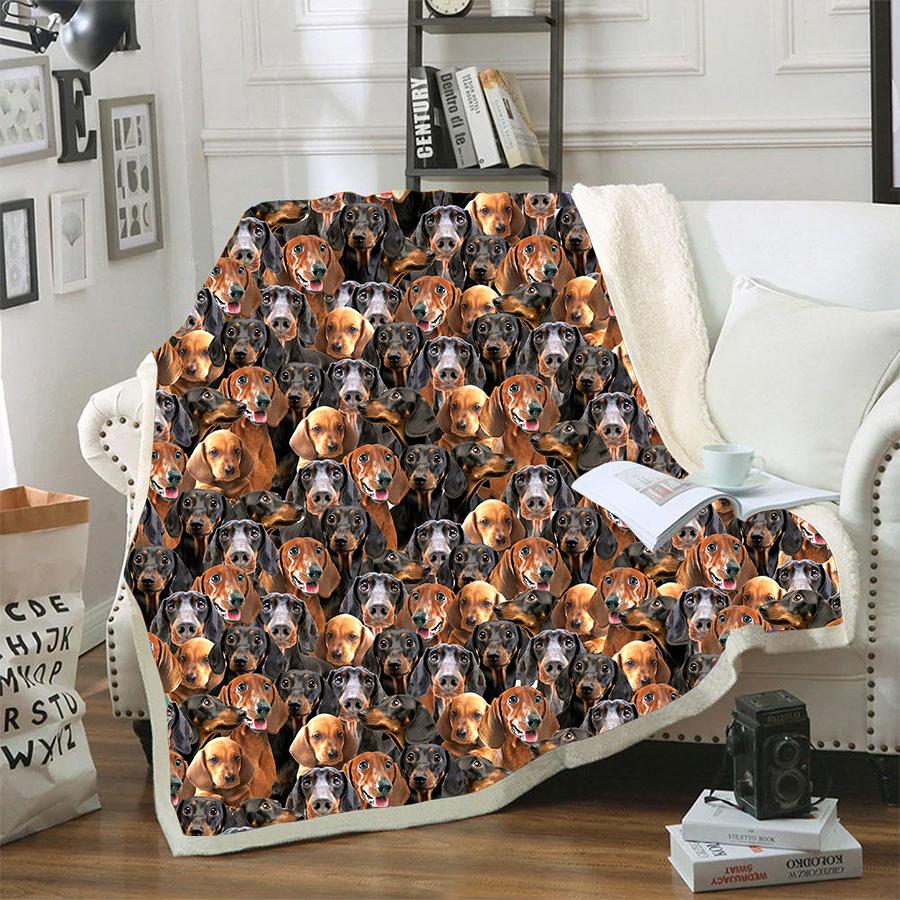 Dachshund A Bunch Of Dogs Blanket Dog Face Printed Blanket