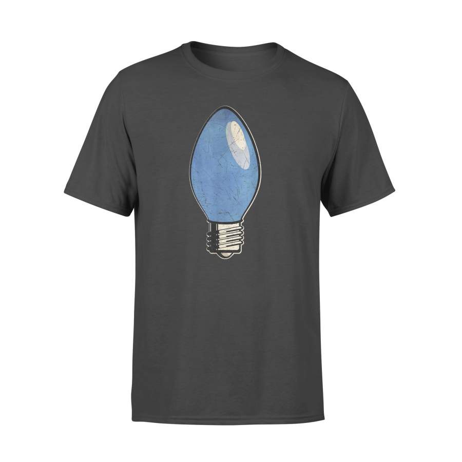 Vintage Blue Christmas Tree Light Bulb T-Shirt – Standard T-shirt