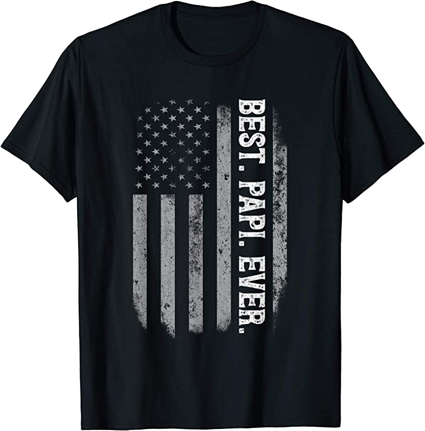 Best Papi Ever Vintage American Flag Father’s Day Gift T-Shirt