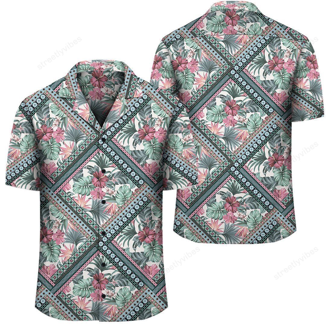 Hawaiian Exotic Tropical Flowers In Pastel Colors Shirt Ah Ha8225