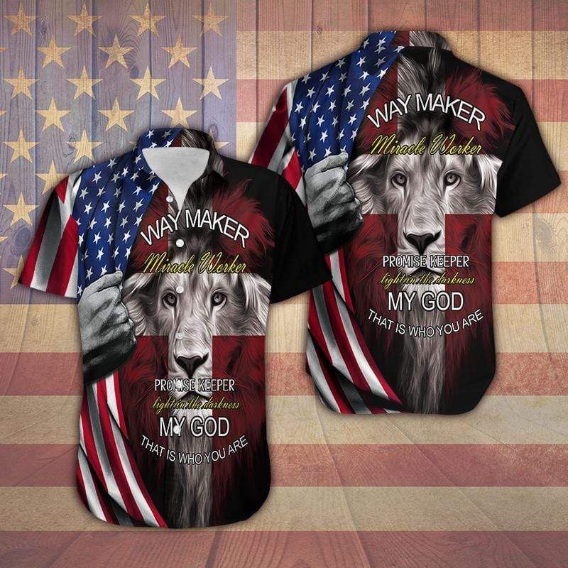 Discover Cool Hawaii Aloha Shirts Lion Jesus Way Maker Miracle Worker Ha44790