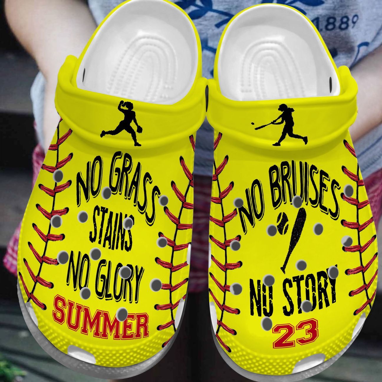 Softball Personalize Clog, Custom Name, Text, Fashion Style For Women, Men, Kid, Print 3D No Bruises Stains No Story