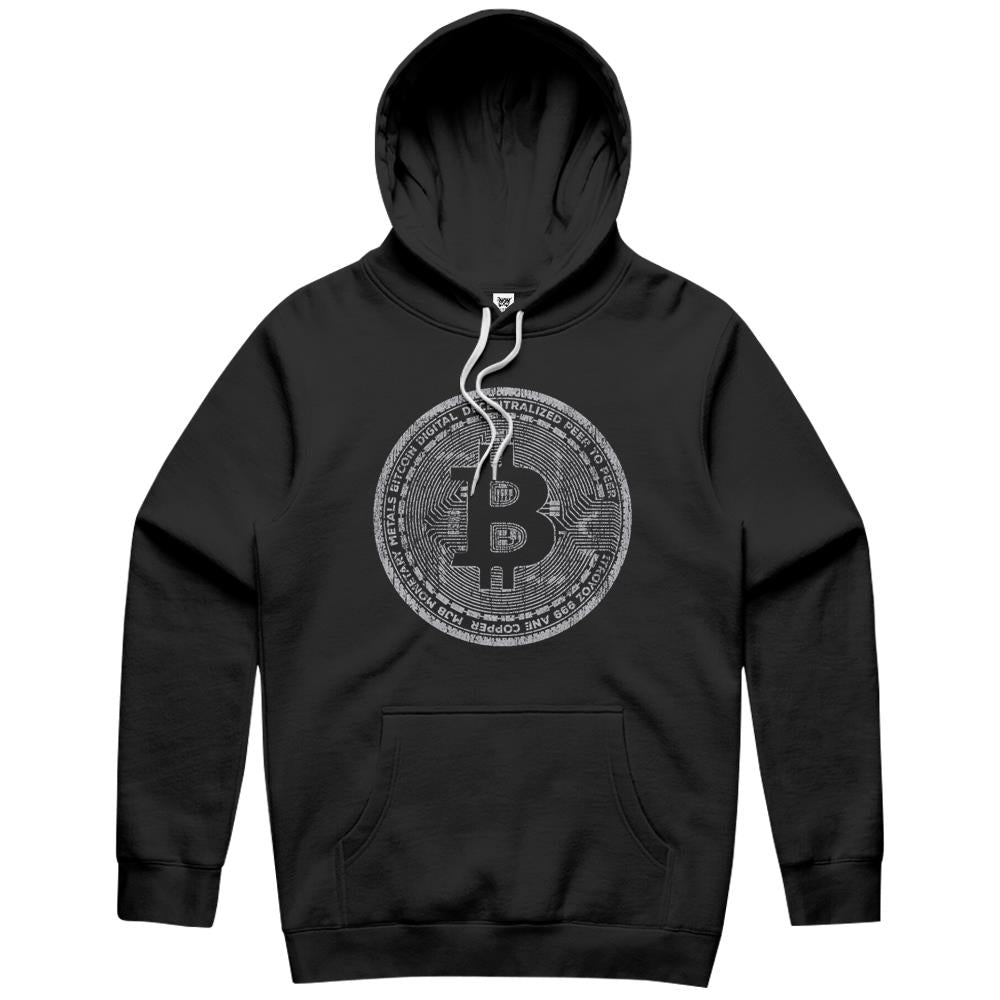 Bitcoin Coin Hoodie Distressed – Crypto – Satoshi Nakamoto Hoodie