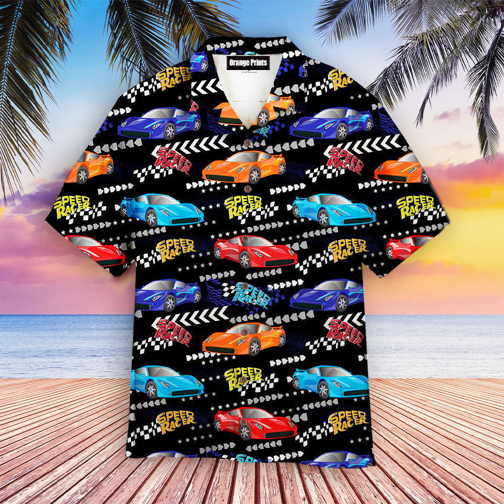 Speed Racer Car On Grunge Cracked Shape Aloha Hawaii Shirts For Men Women Ha86028