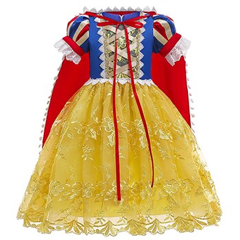 Snow White Girls Dress Summer Cosplay Costume Little Princess Christmas Birthday Party Dress 3 4 5 6 7 8 9 10 Years Kids Clothes alx